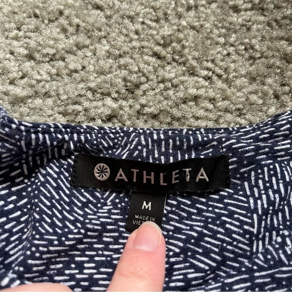 Athleta‎ Santorini navy printed high neck modal dress size medium - Picture 5 of 9